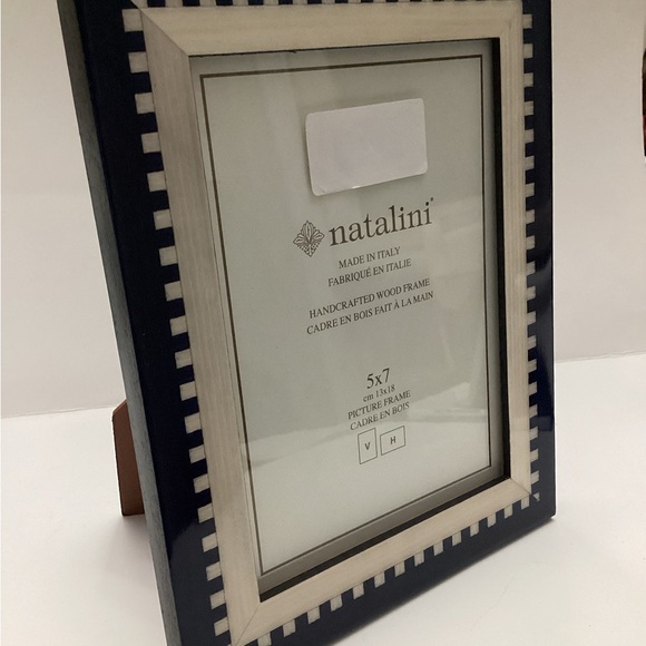 Natalini Dark Blue Picture Frame Fits 5" x 7" Photo Overall 6-1/2" x 8-1/2" - Picture 3 of 4